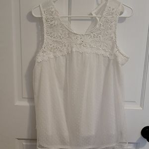 Ladies white lace top